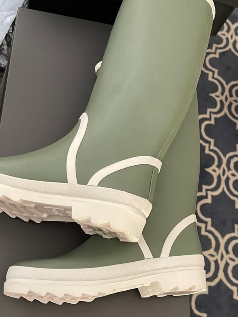 J.Crew Tall Lug-Sole Rain Boots BA185 - Picture 8 of 9